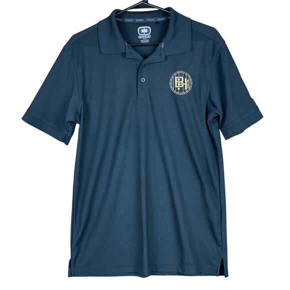 Ogio Mens Shirt Black Athletic Polo Dri Fit Logo Athleisure Stretch Medium - Picture 1 of 12